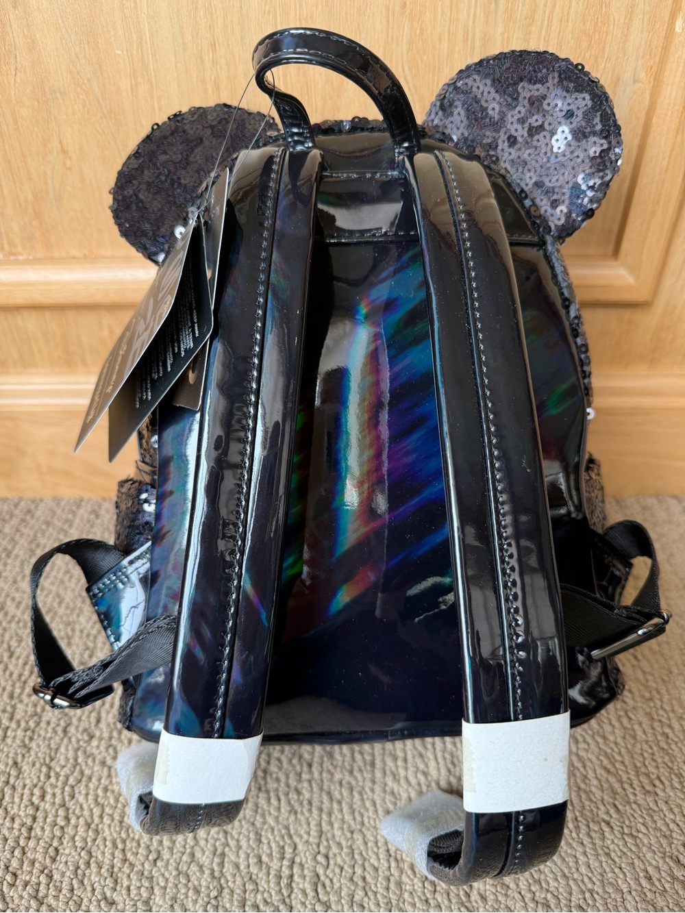 Sequin Holographic Minnie Ear Mini Backpack with Bow - Picture 4 of 4